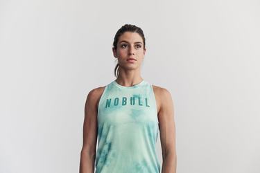 Nobull High-Neck Tie-Dye Women's Tank Tops Light Turquoise | Australia (UI8275)